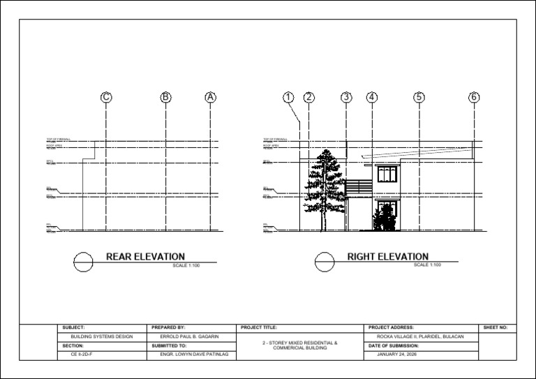 Laboratory Activity 3 - Elevation Plans - Errold Paul Gagarin | PDF