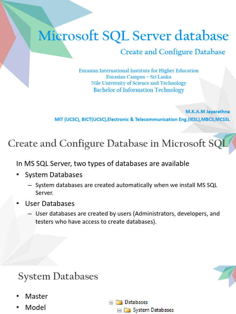Day - 3 - Create and Configure Database | PDF | Databases | Microsoft ...