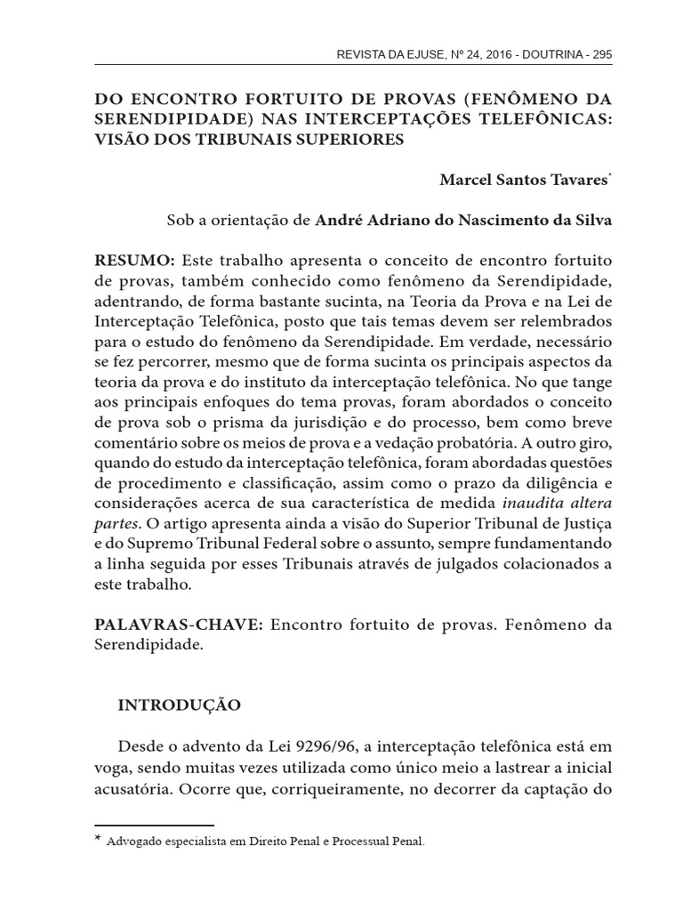 Encontro Fortuito Provas Tavares | PDF | Prova (jurídico) | Jurisdição