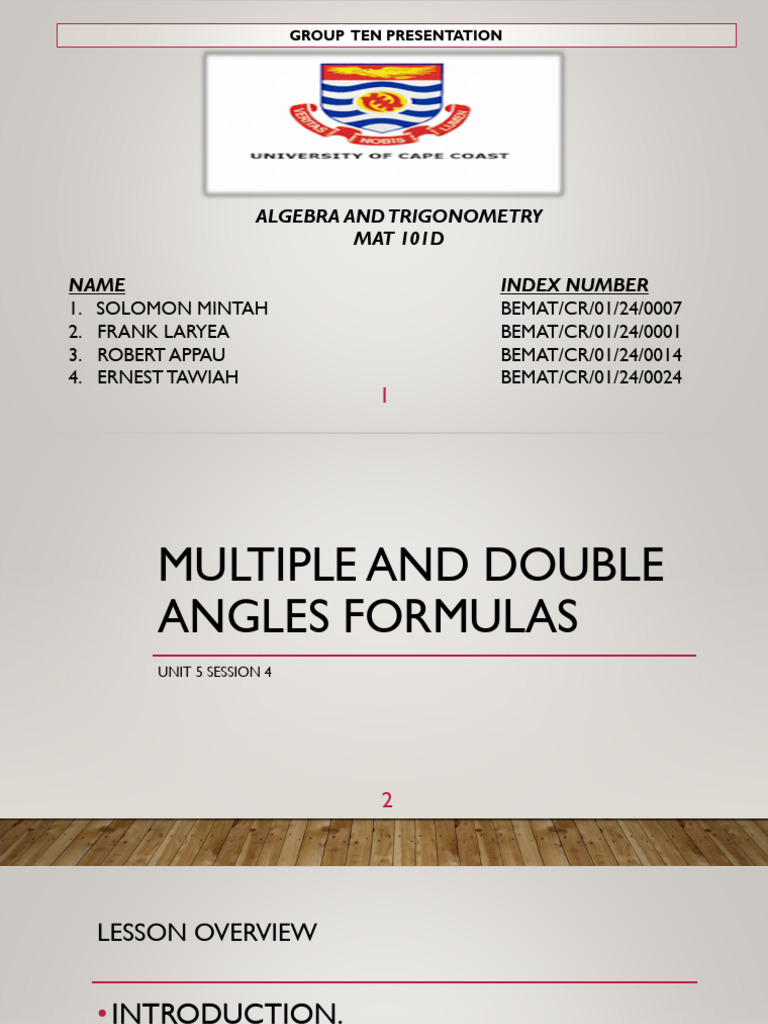 Multiple and Double Angles Formulas | PDF | Trigonometric Functions ...