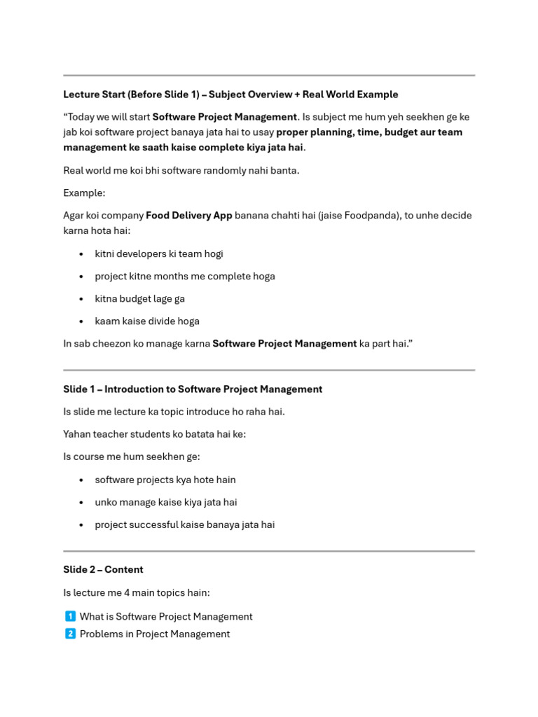 Lec 1 Explain | PDF | Project Management | Software