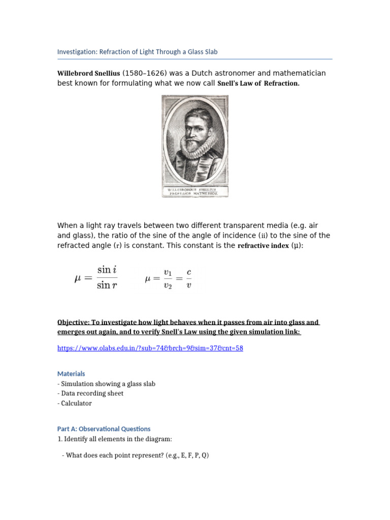 Refraction Simulation Investigation | PDF | Refraction | Atomic