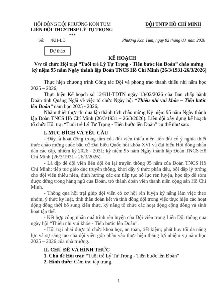Ke Hoach Hoi Trai | PDF