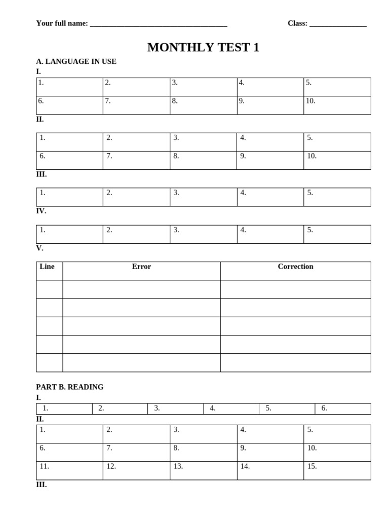 Monthly Test 1 | PDF