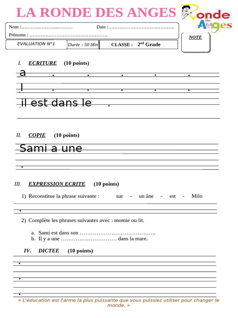 Evaluation N°1 CP2 | PDF