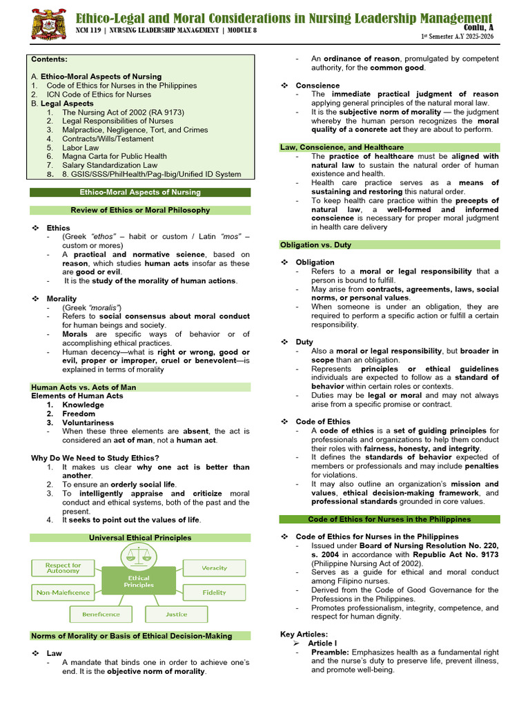 NCM 119 Module 8 | PDF | Nursing | Burden Of Proof (Law)