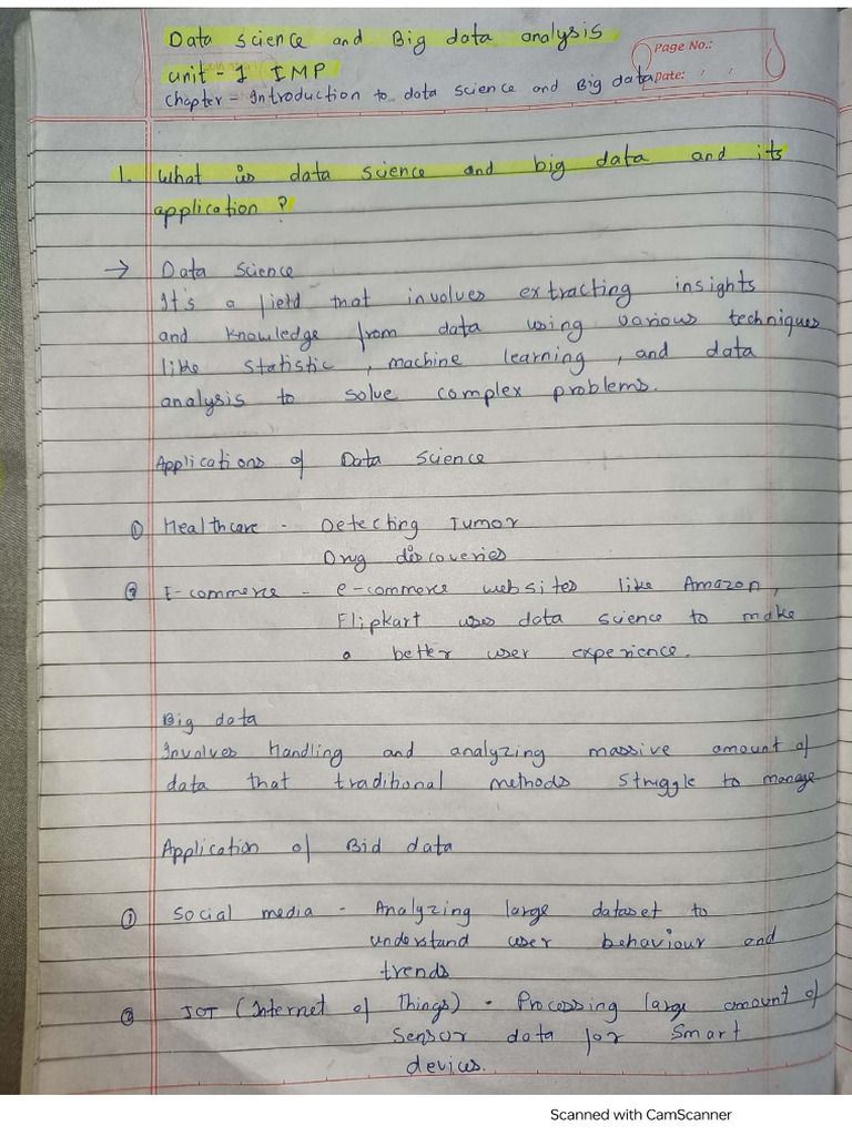 DSBDA Unit 1 Imp Batnotes | PDF