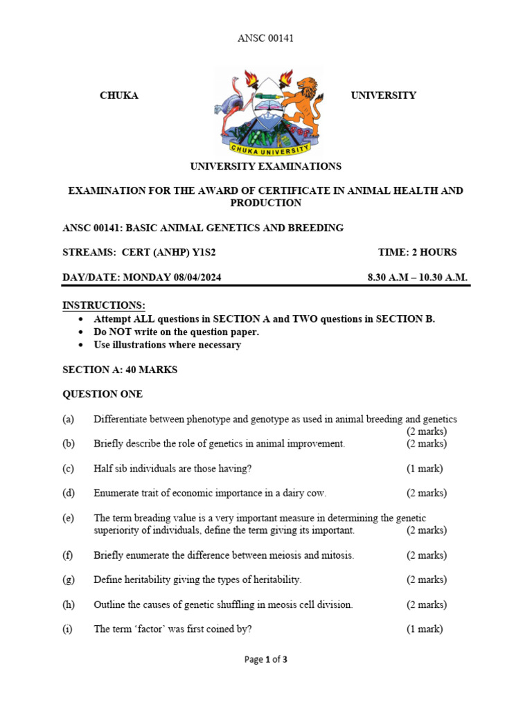 Ansc 00141 | PDF | Genotype | Genetics