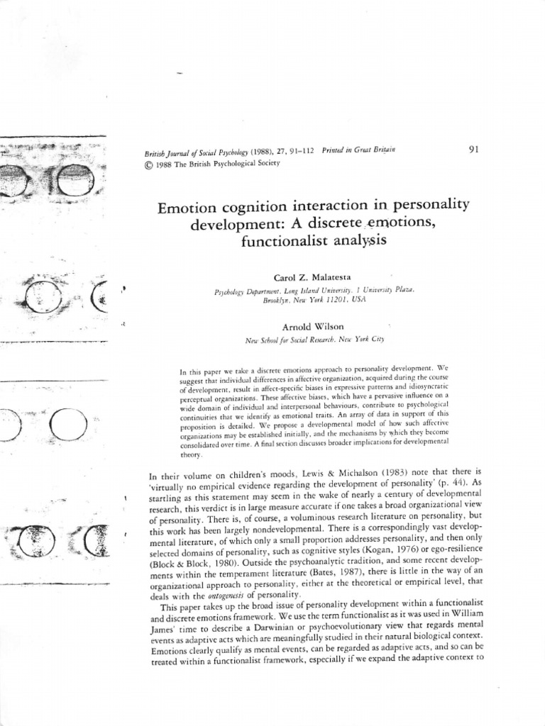 Emotion Cognition Interaction in Personality Development | PDF