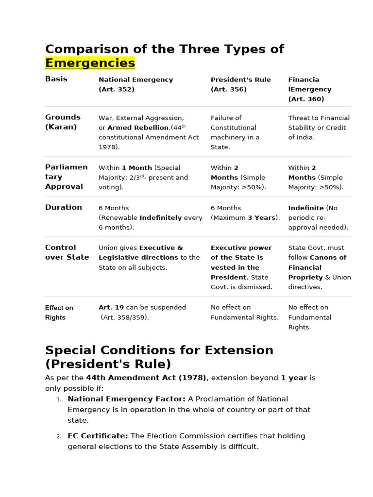 Comparison of The Three Types of Emergencies | PDF | Political Science ...