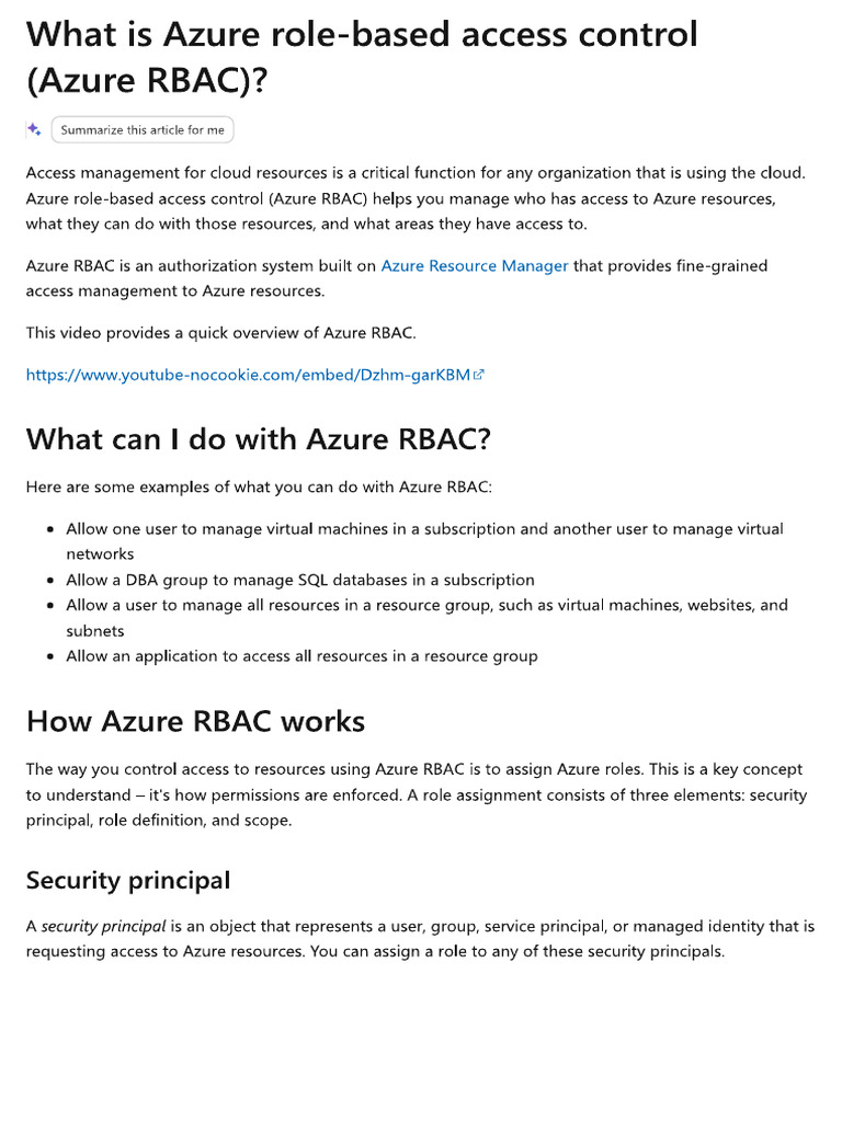What Is Azure RBAC | PDF