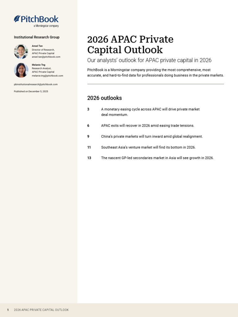 2026 Apac Private Capital Outlook | PDF | Venture Capital | Corporate ...