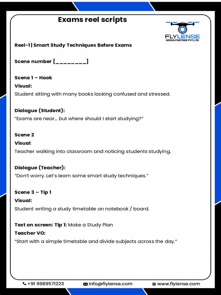Saritha's Exam Reel Script | PDF | Teachers | Cognition