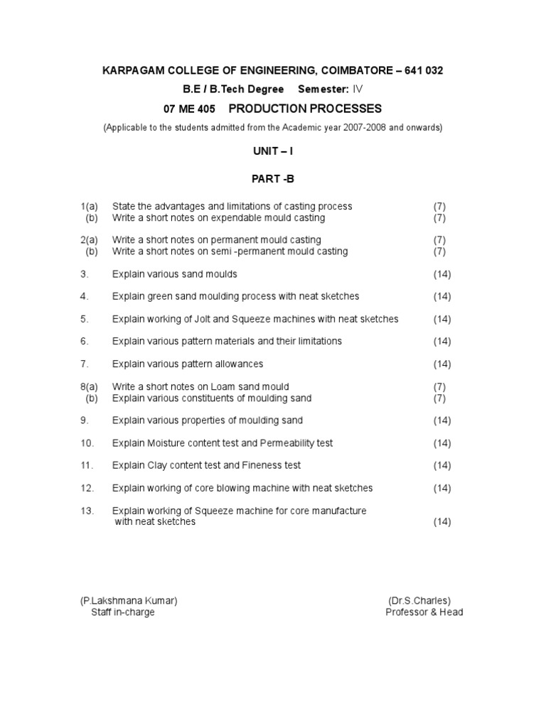 Part B For I Unit | PDF