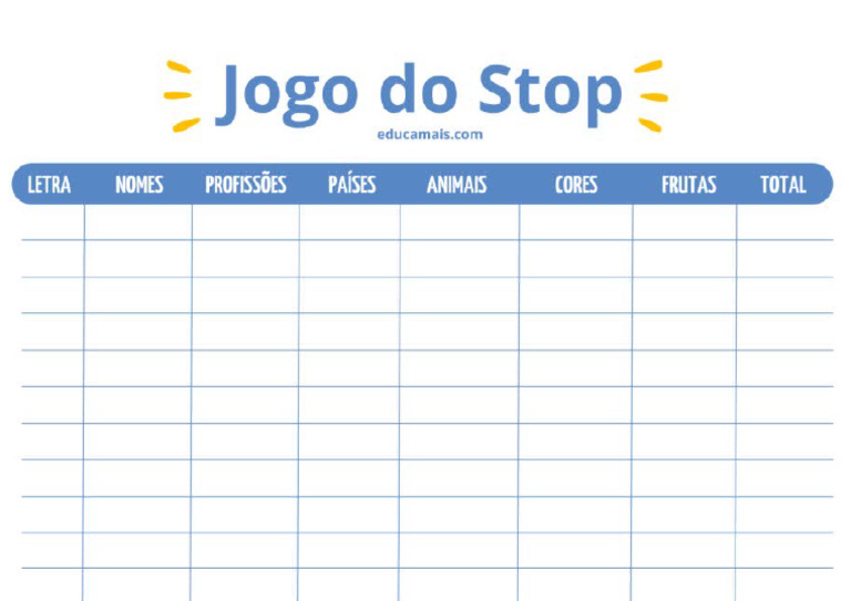 Jogo de Stop | PDF