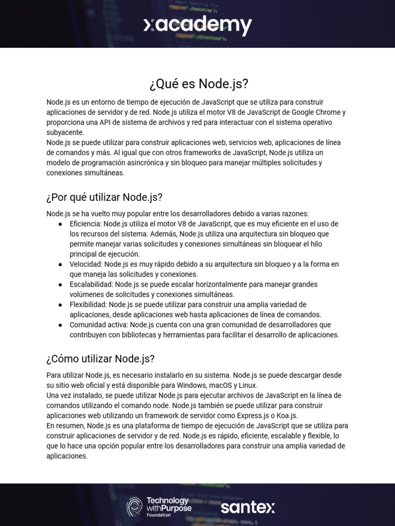 Introducción A Node JS | PDF | Tecnologías de la información | Software ...
