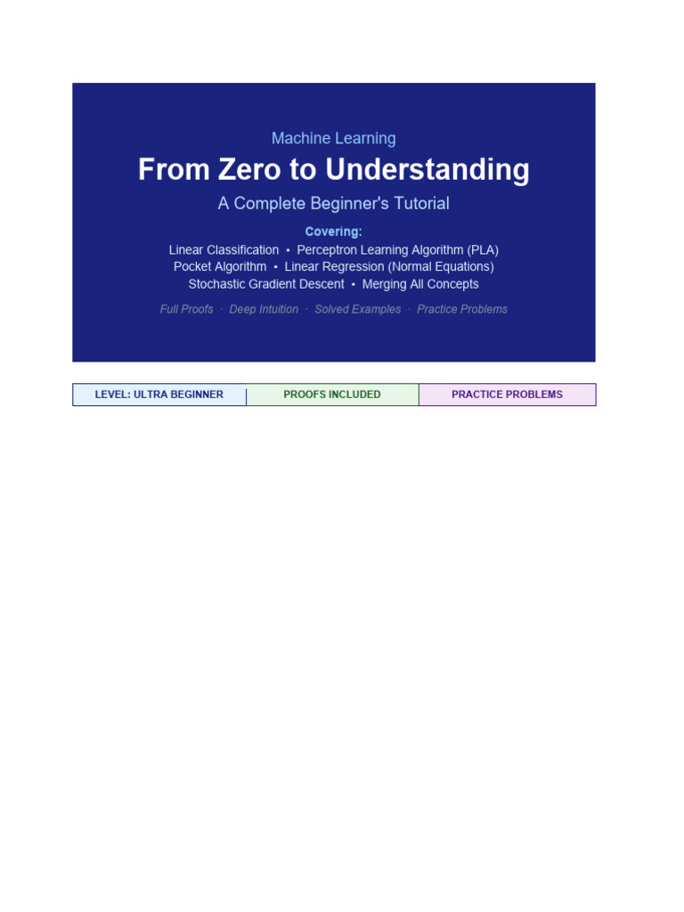ML Tutorial Linear Classification Regression | PDF | Statistical ...