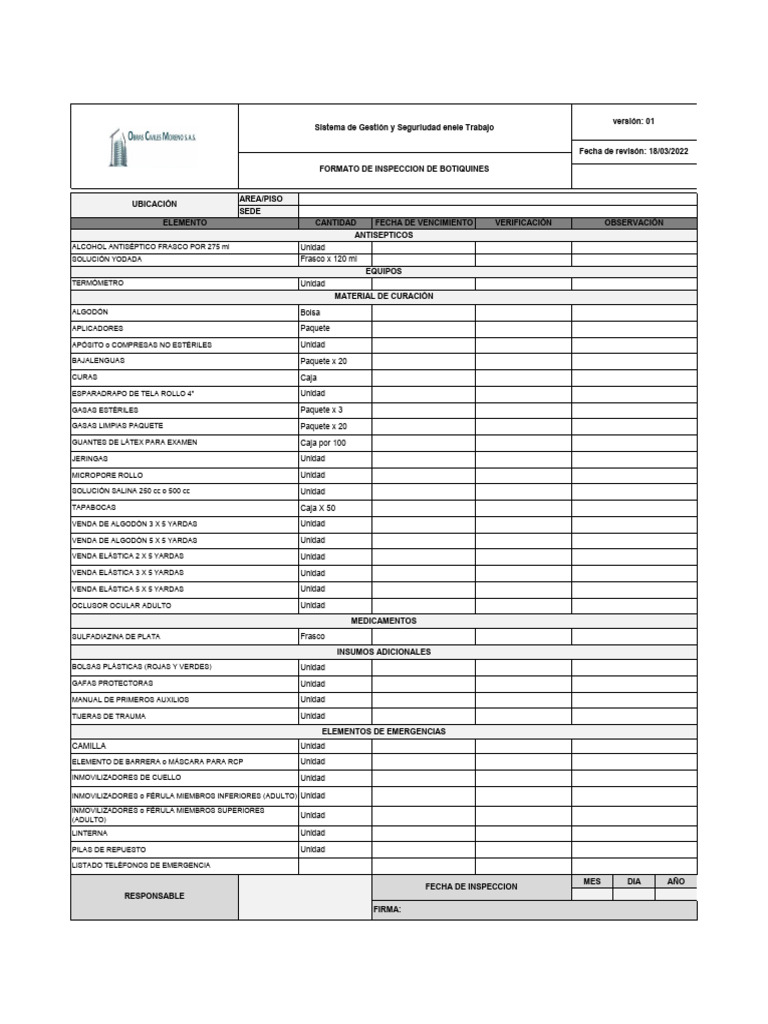 Formato Inspección y Control de B Y PA | PDF