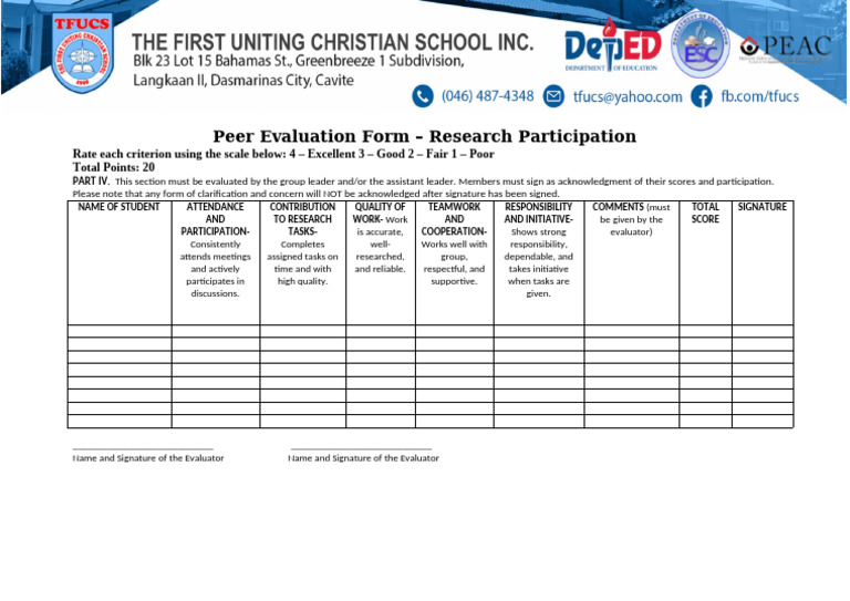 Peer Evaluation Testing Criteria (1) 122934 | PDF