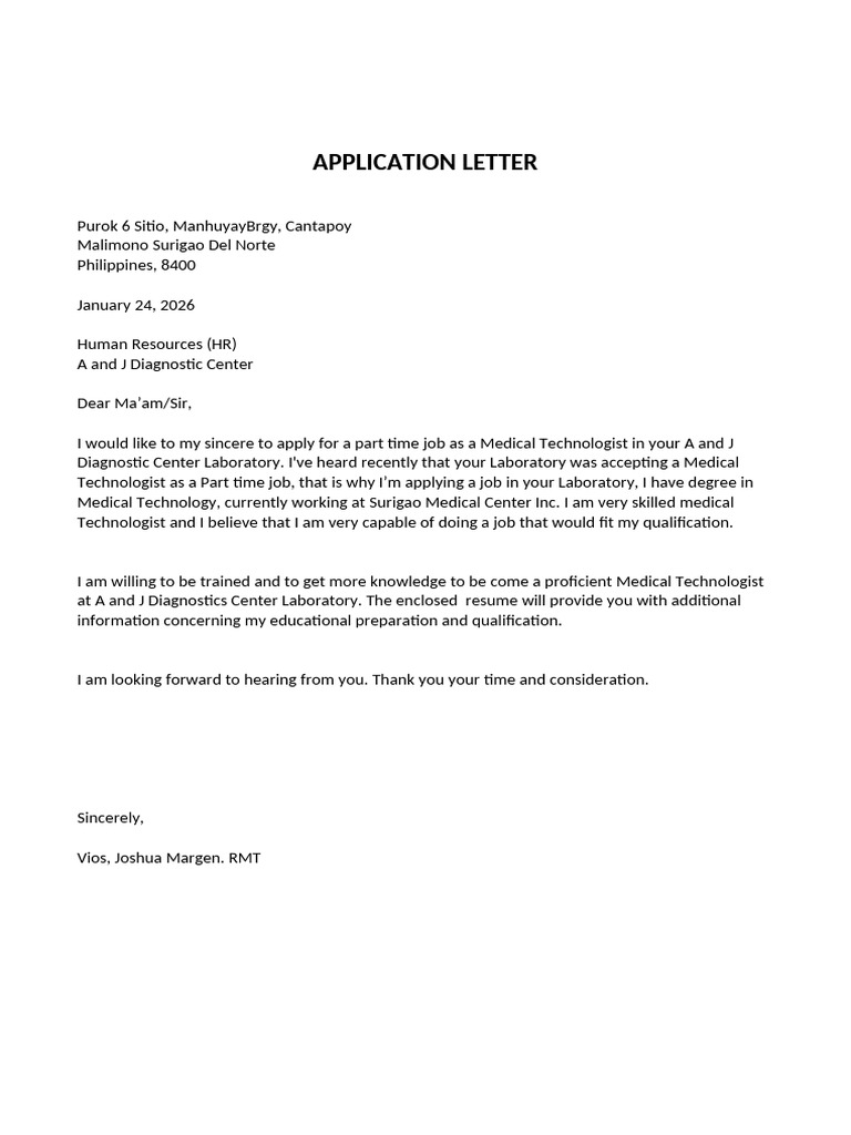 Application Letter | PDF