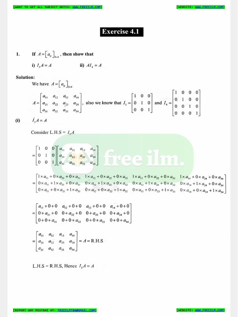 11th Math New Ch4 Ex4.1 | PDF