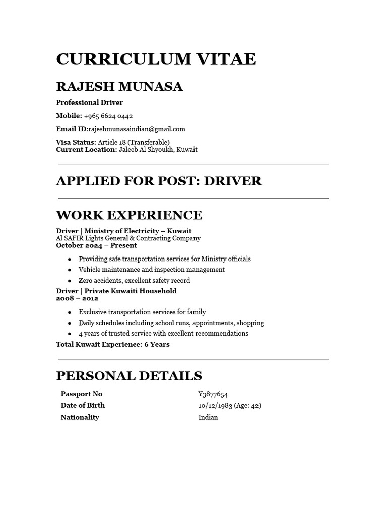Rajesh Munasa CV 2026 | PDF