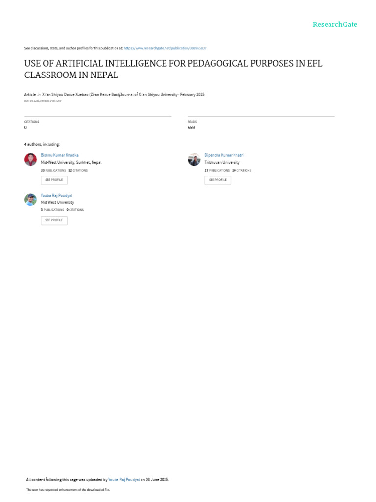 Use of Artificial Intelligence For Pedagogical Purposes in Efl ...