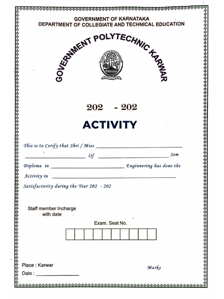 Activity Certificate | PDF