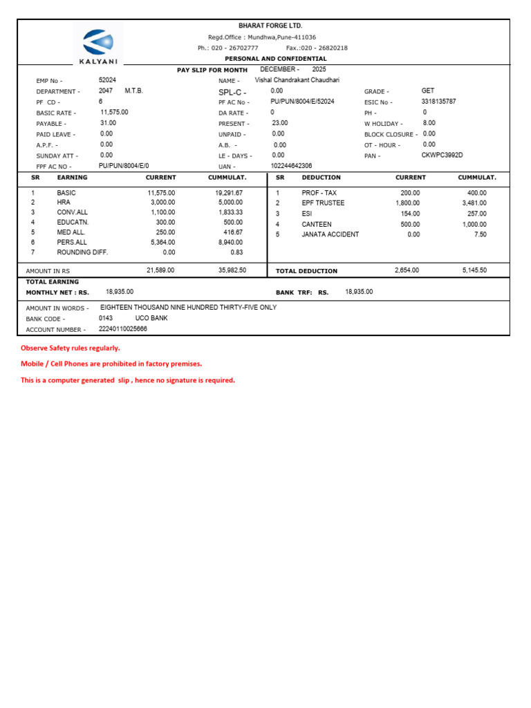 My Pay Slip | PDF | Taxes | Government Finances