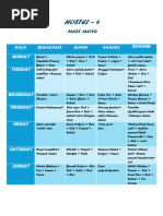 CAE NUST Hostel Mess Menu 2026 | PDF | Lunch | Food And Drink Preparation