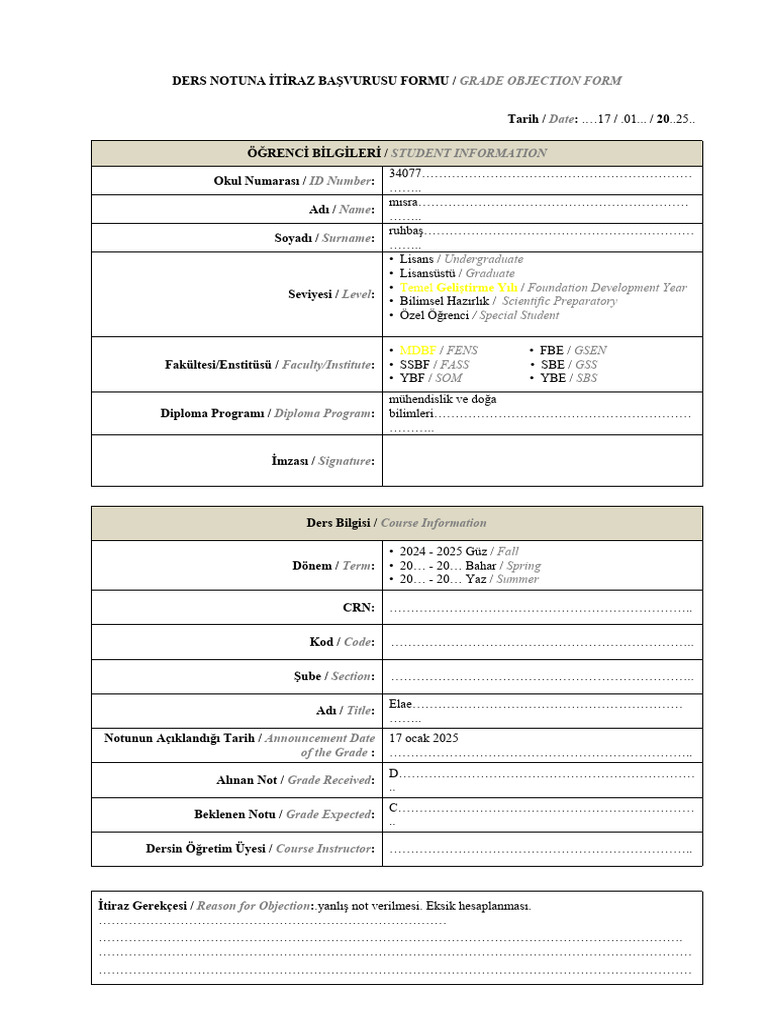 Objection Form | PDF