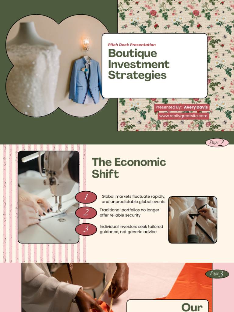 White Blue and Green Floral Boutique Investment Strategies Presentation ...