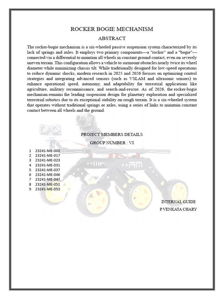 Rocker Bogie Mechanism | PDF