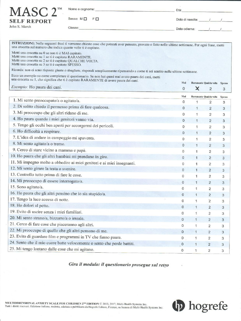 MASC2 SR+e+Scoring | PDF