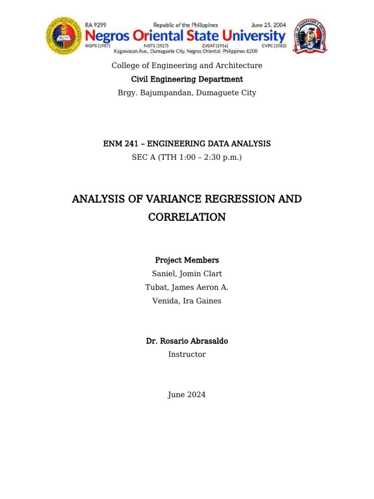 Engineering Data Analysis | PDF | Analysis Of Variance | Statistics