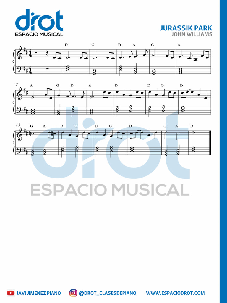 DROT - Jurassik Park - Partitura Completa | PDF