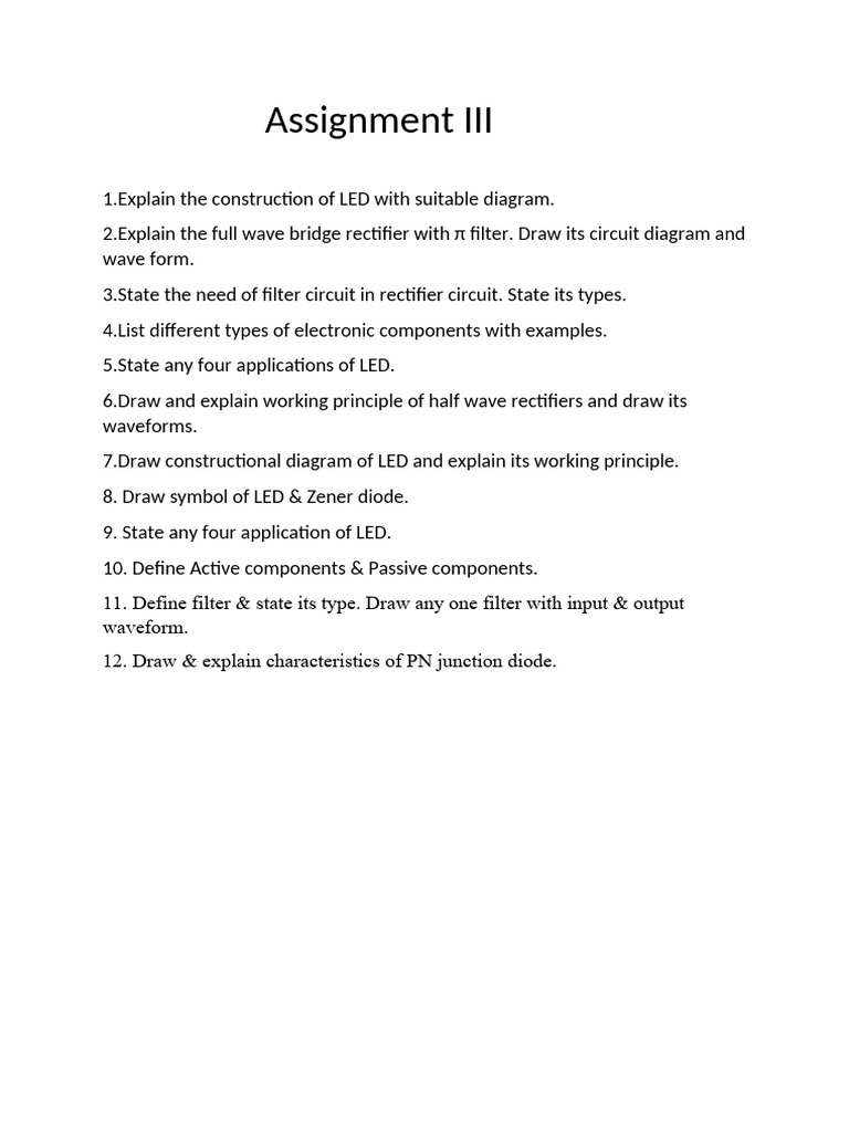 BEE Assignment III | PDF