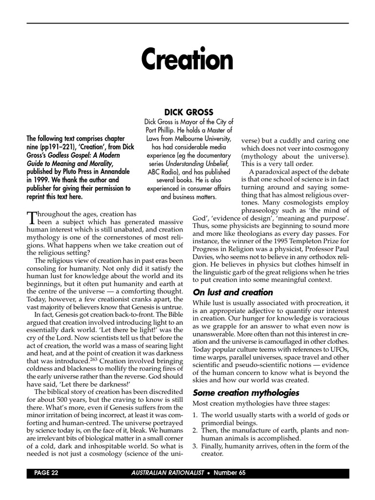 Creation - Ross | PDF | Science | Theory
