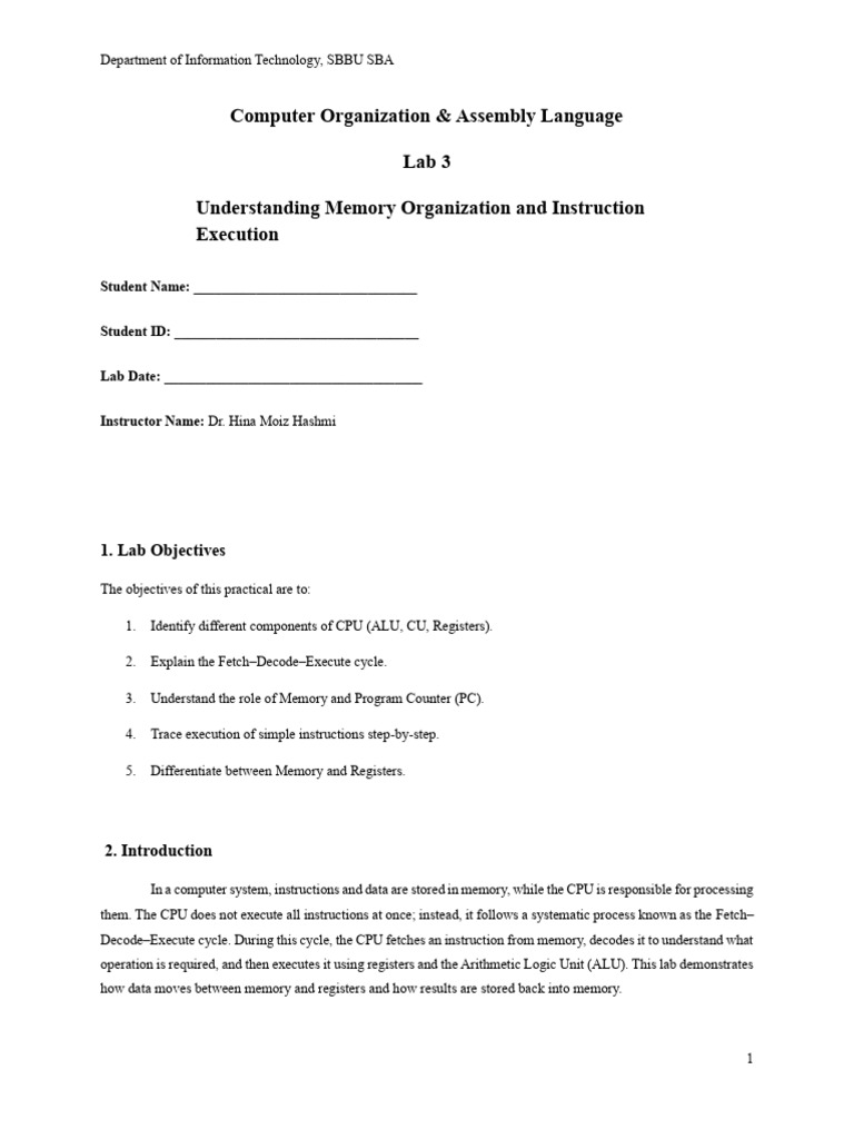 Lab 3 | PDF | Central Processing Unit | Integrated Circuit
