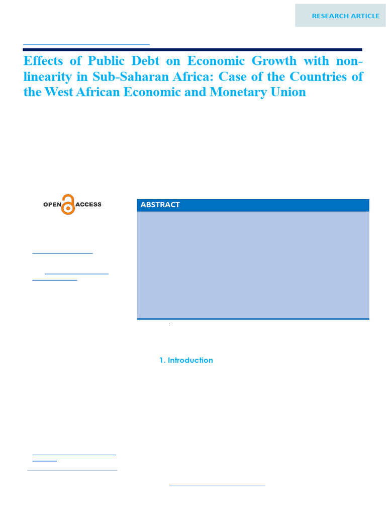 205-220 Effects of Public Debt On Economic Growth With Nonlinearity in ...