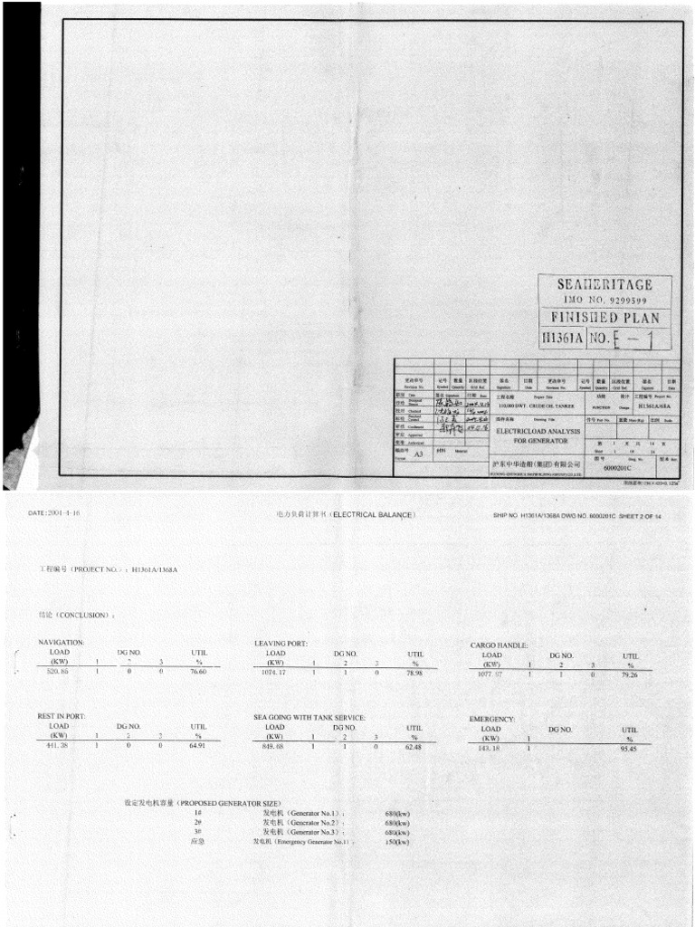 (E-1) Electric Load Analysis For Generator | PDF