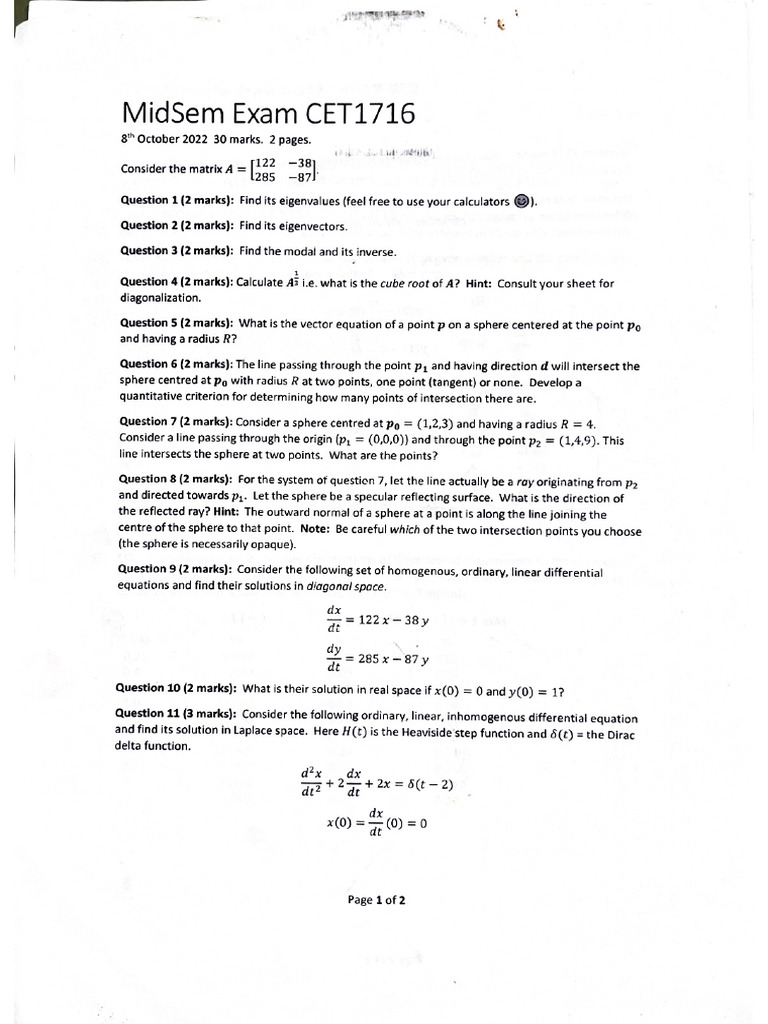BChem2024 Midsem Sem5 | PDF