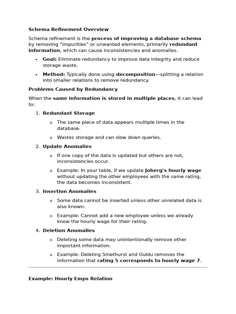 Schema Refinement 1 | PDF | Information Retrieval | Data Management ...