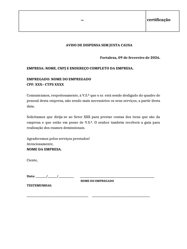 Dispensa Sem Justa Causa | PDF