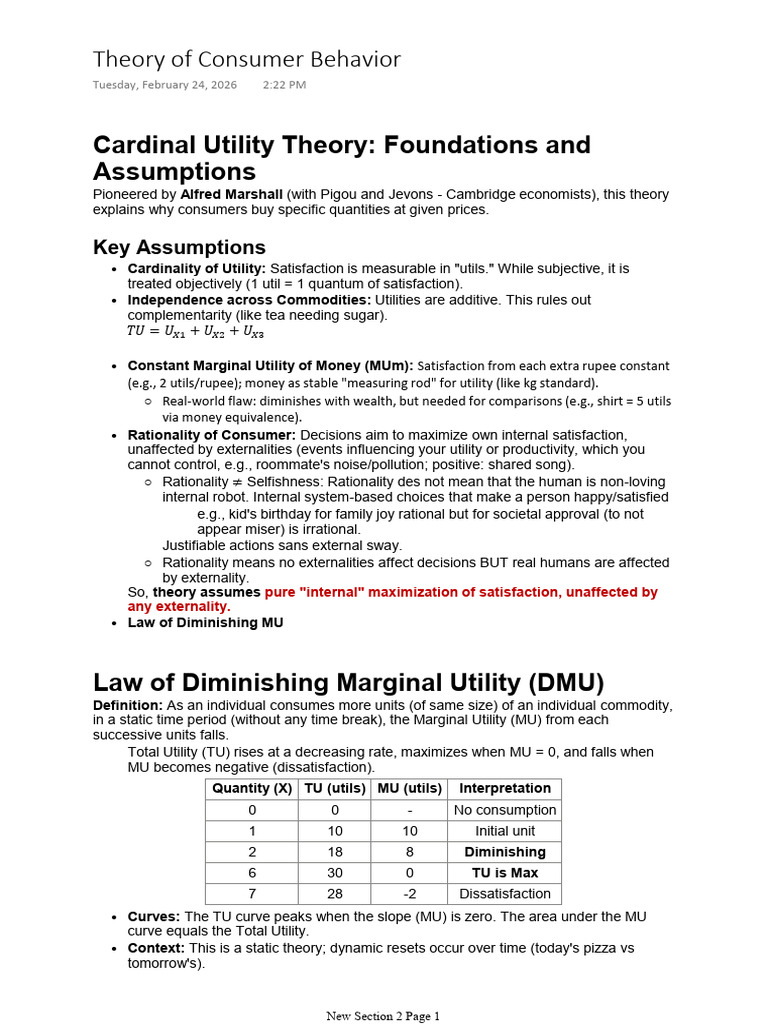 Theory of Consumer Behavior | PDF | Utility | Marginal Utility