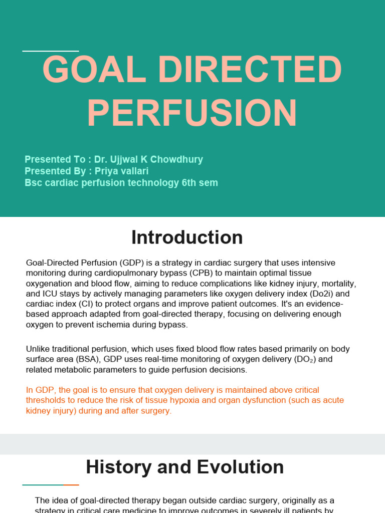 Goal Directed Perfusion | PDF | Coronary Artery Bypass Surgery | Blood