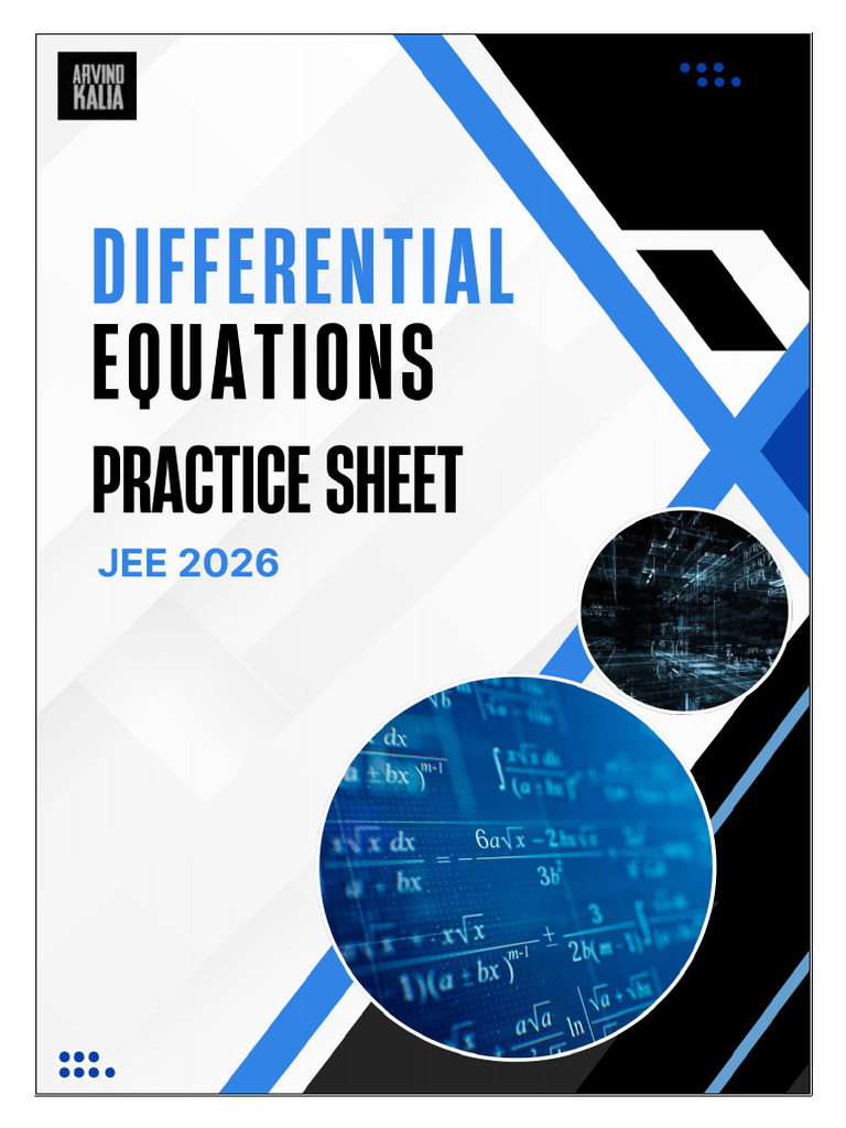 Differential Equations - Practice Sheet | PDF | Polynomial | Equations