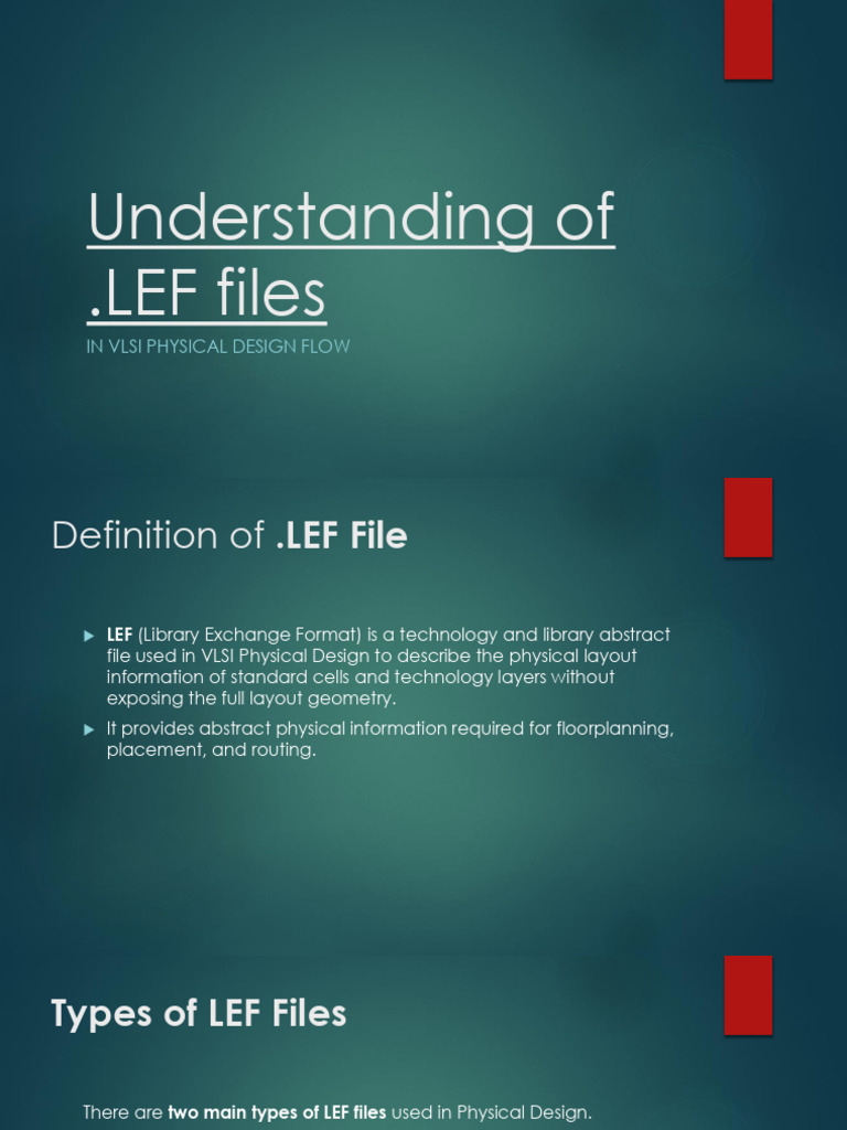 Understanding of .LEF Files: in Vlsi Physical Design Flow | PDF