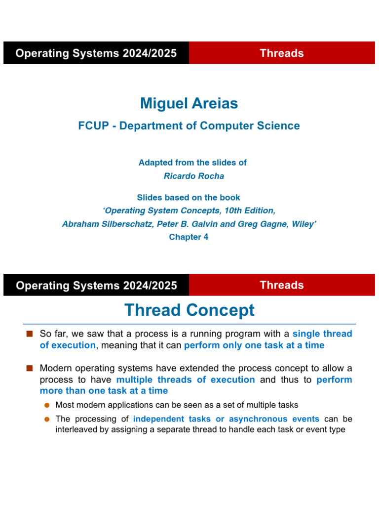 06 Threads | PDF | Thread (Computing) | Process (Computing)