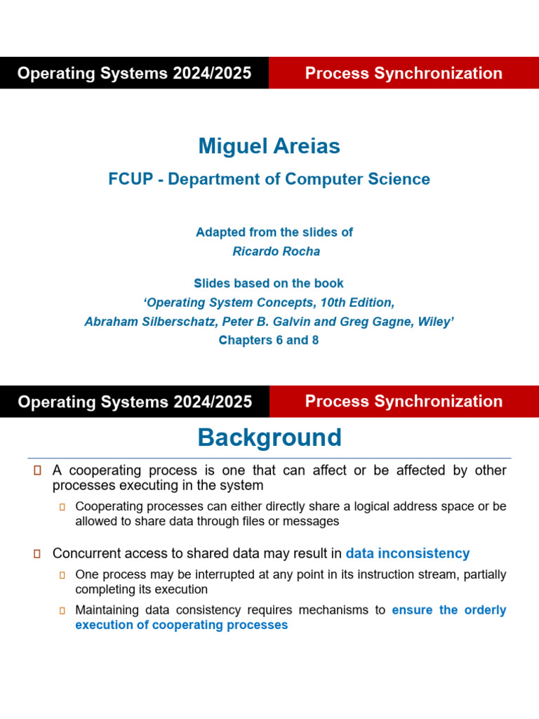 05 Process Synchronization | PDF | Computer Engineering | Computer ...